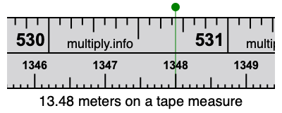 13.48 meters on a tape measure