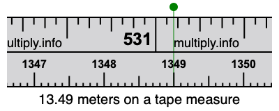 13.49 meters on a tape measure