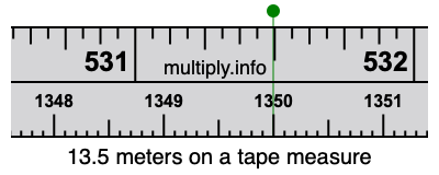 13.5 meters on a tape measure