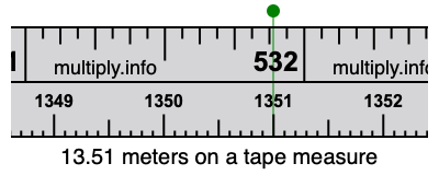 13.51 meters on a tape measure