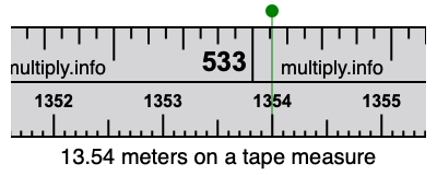 13.54 meters on a tape measure