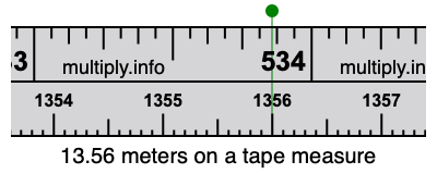 13.56 meters on a tape measure