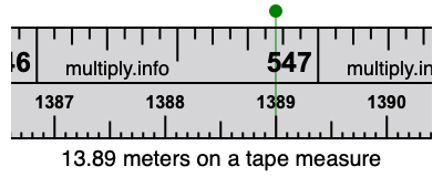 13.89 meters on a tape measure