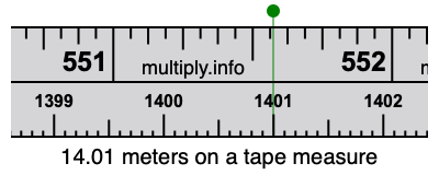 14.01 meters on a tape measure