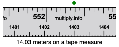 14.03 meters on a tape measure