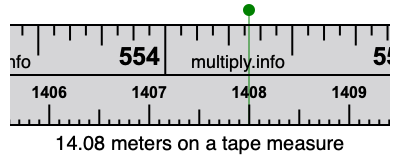 14.08 meters on a tape measure