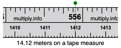 14.12 meters on a tape measure