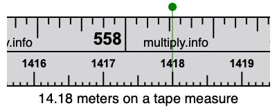 14.18 meters on a tape measure