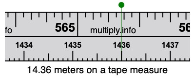 14.36 meters on a tape measure