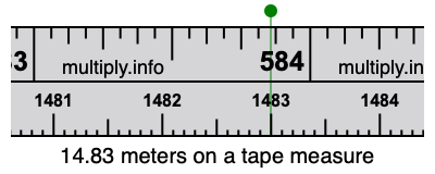 14.83 meters on a tape measure