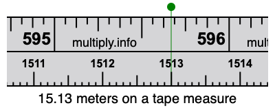 15.13 meters on a tape measure