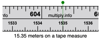 15.35 meters on a tape measure