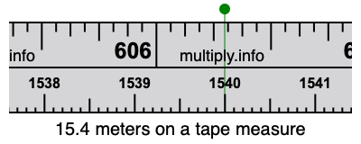 15.4 meters on a tape measure
