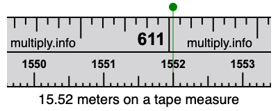 15.52 meters on a tape measure