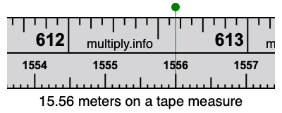 15.56 meters on a tape measure