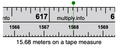 15.68 meters on a tape measure