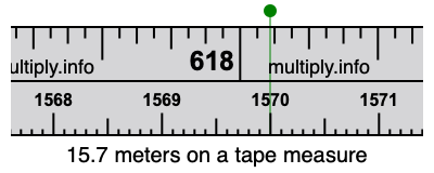 15.7 meters on a tape measure