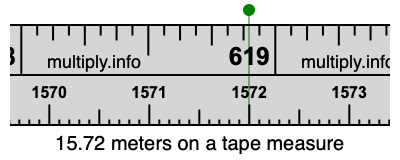 15.72 meters on a tape measure