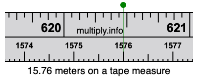 15.76 meters on a tape measure