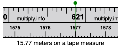 15.77 meters on a tape measure