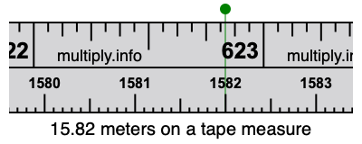 15.82 meters on a tape measure