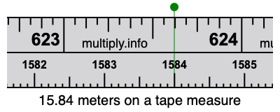 15.84 meters on a tape measure
