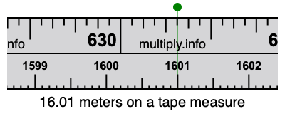 16.01 meters on a tape measure