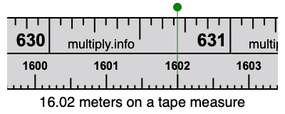 16.02 meters on a tape measure
