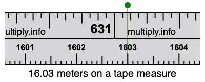 16.03 meters on a tape measure