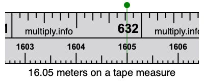 16.05 meters on a tape measure