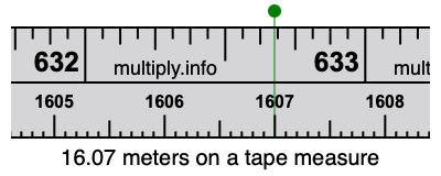 16.07 meters on a tape measure
