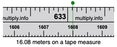 16.08 meters on a tape measure