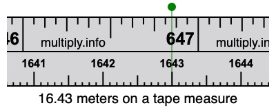 16.43 meters on a tape measure