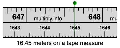 16.45 meters on a tape measure