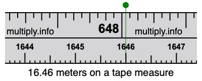 16.46 meters on a tape measure