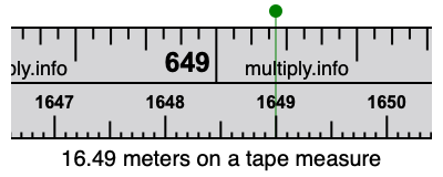 16.49 meters on a tape measure