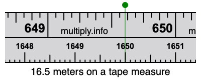 16.5 meters on a tape measure