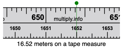 16.52 meters on a tape measure