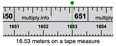 16.53 meters on a tape measure