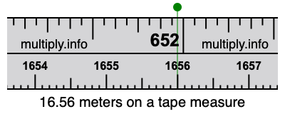 16.56 meters on a tape measure