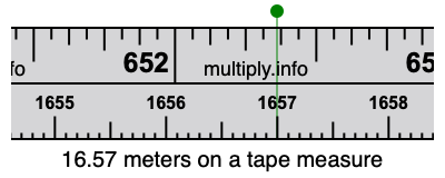 16.57 meters on a tape measure