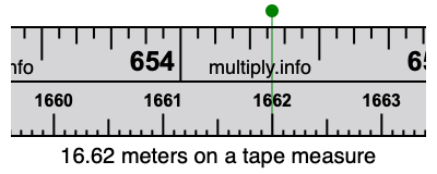 16.62 meters on a tape measure