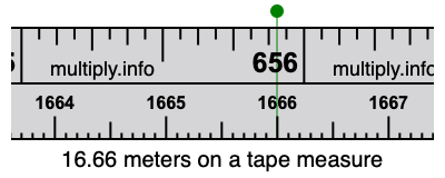 16.66 meters on a tape measure
