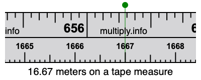 16.67 meters on a tape measure