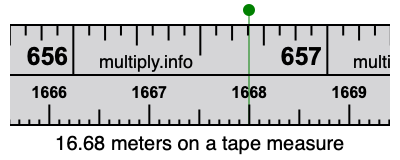 16.68 meters on a tape measure