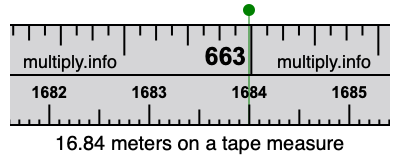 16.84 meters on a tape measure