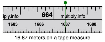 16.87 meters on a tape measure