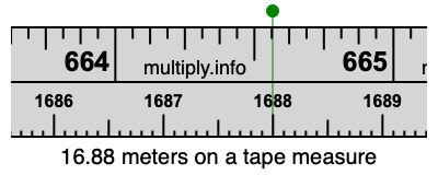 16.88 meters on a tape measure