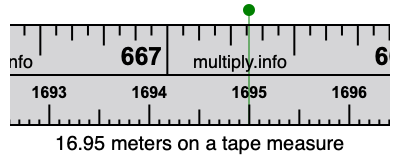 16.95 meters on a tape measure