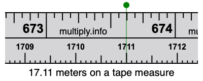 17.11 meters on a tape measure